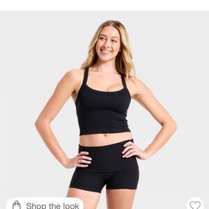 Black Ribbed Tank Crop Top - Target brand Joylab